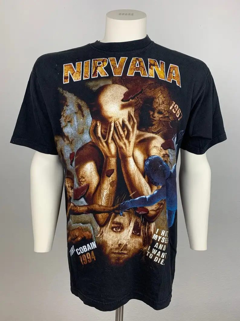 NIRVANA 1994 T-Shirt Vintage Loose Oversized Unisex T-shirt Harajuku Streetwear Trendy Cotton Print high quality Comfortable tee