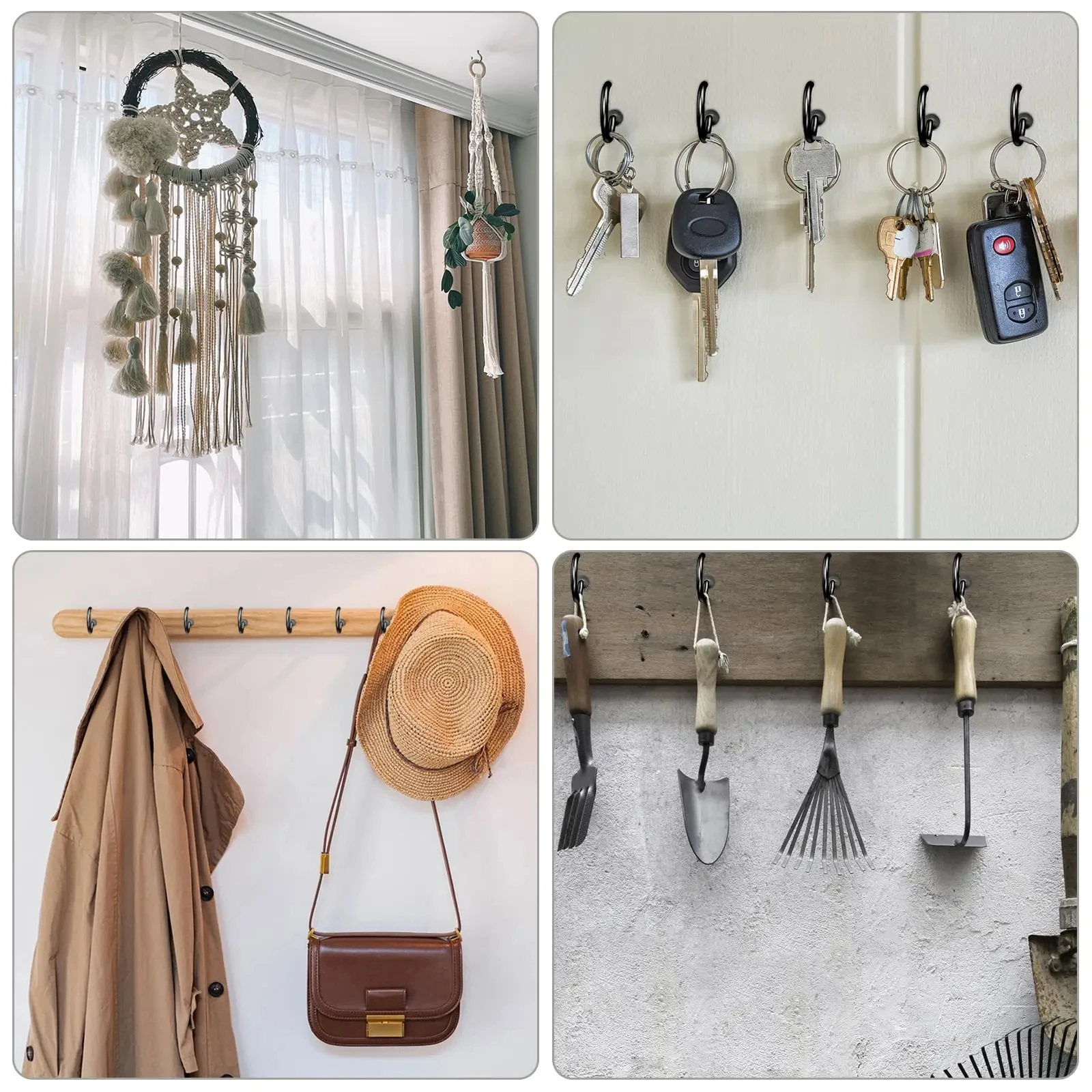 20/40 PC Screw Hooks for Indoors Outdoors Hanging Plants Led Party Lights Garage Wind Chimes Heavy Duty Hanger Ceiling Cup Hooks