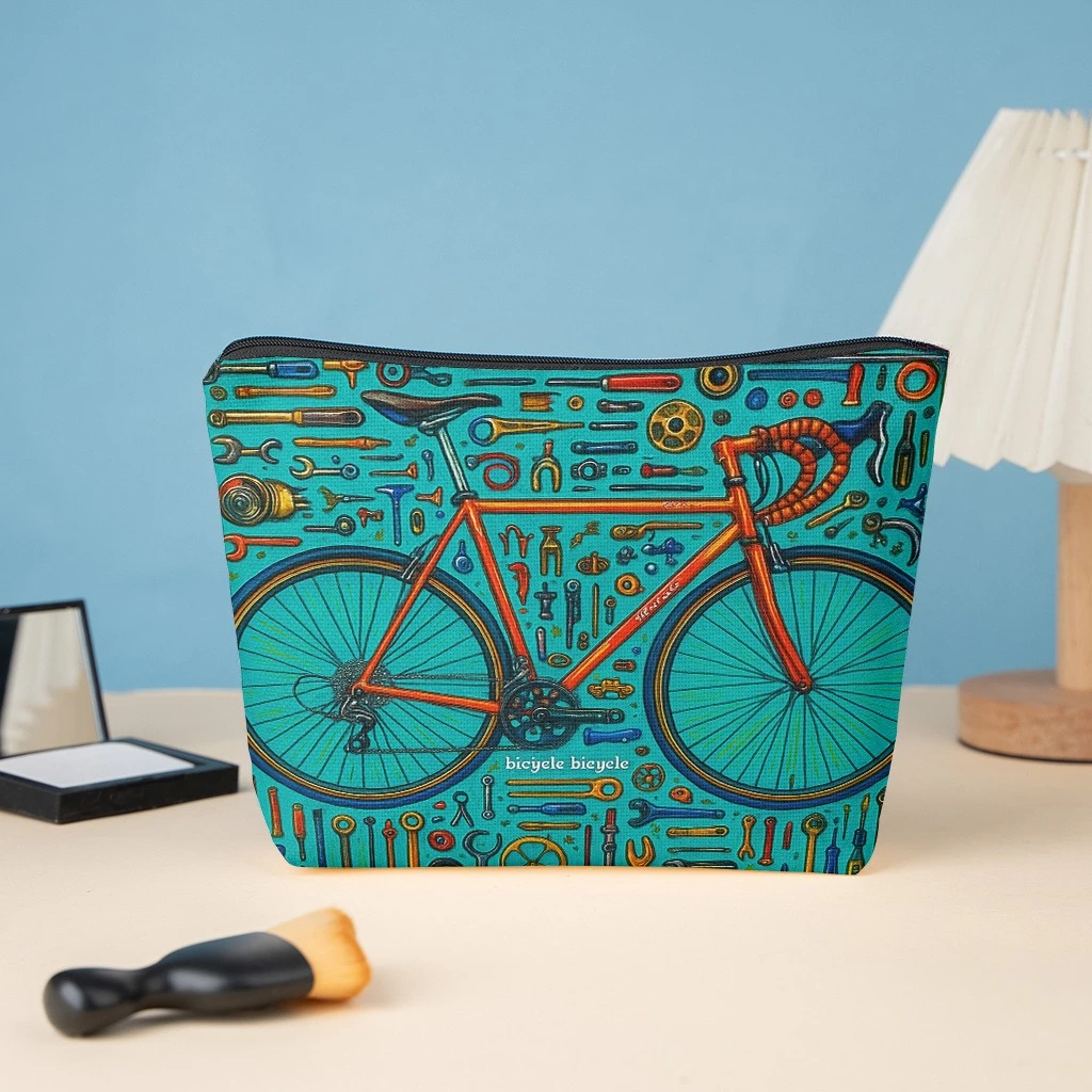 1pc Multi-Use Zippered Pouch - Bicycle & Wallet Compatible Suitable for Skincare Organizer, Student Stationery Case