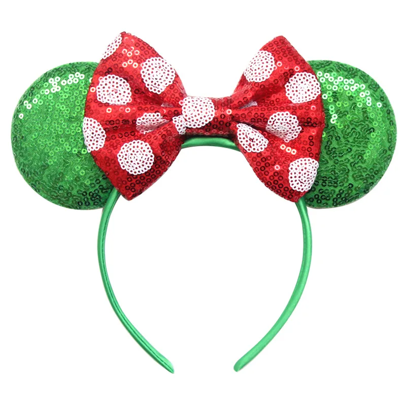 Disney Mickey Mouse Ears Headband Women Festival Party Hair Accessories Colorful Sequins Bow Headbands for Kids Girls Hairbands