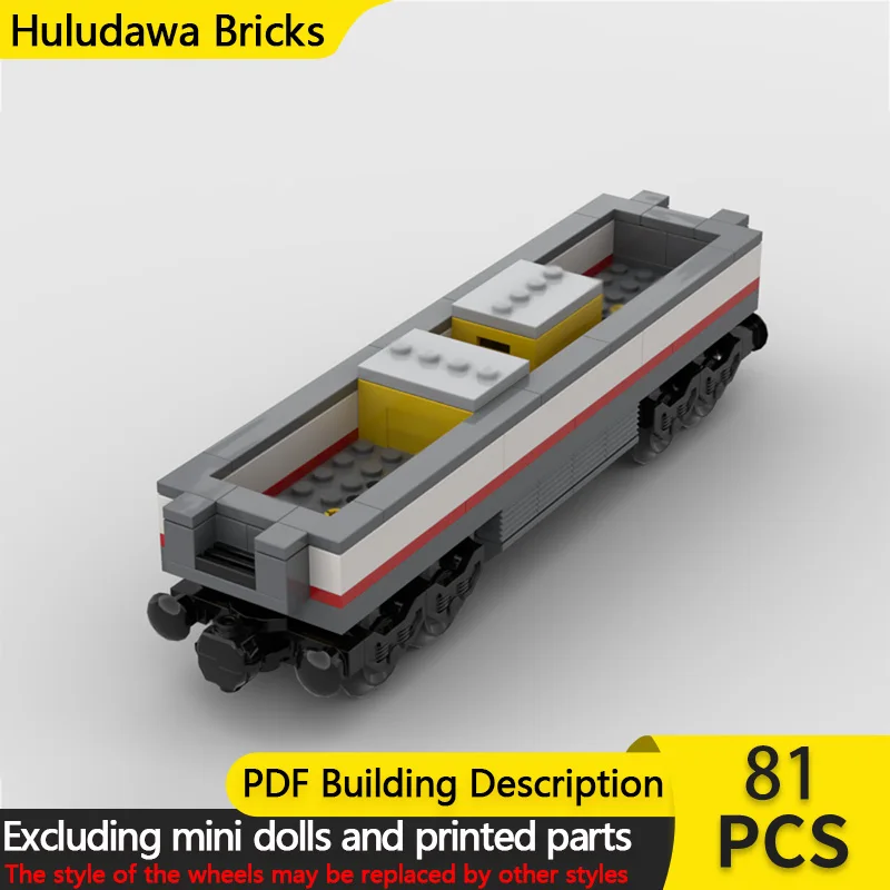 

City Car Model MOC Building Bricks Open Train Freight Carriages Modular Technology Children Holiday Gifts Assemble Toys Suit