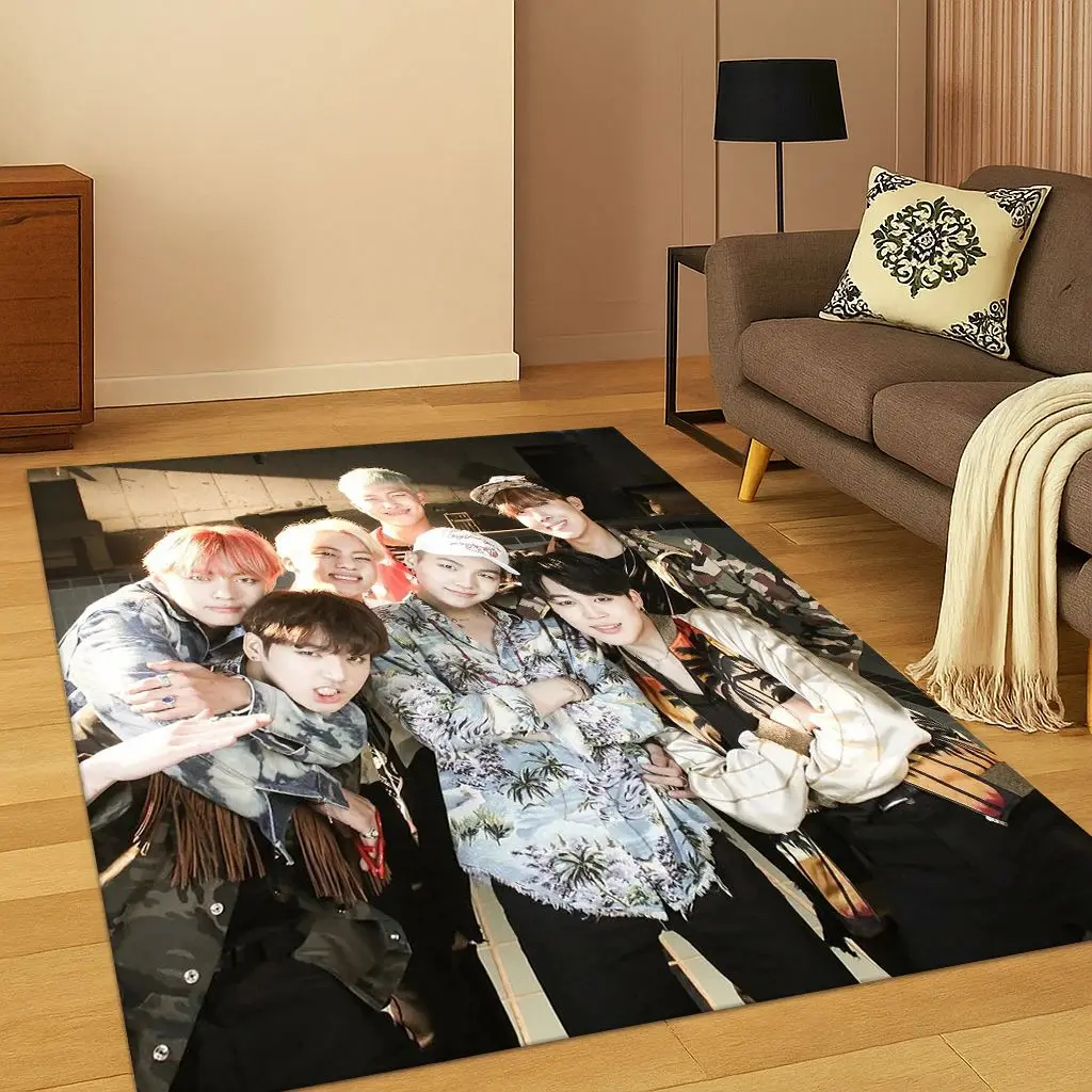 Kpop Star B-BTS Kim JIN SUGA V السجاد البساط لغرفة النوم غرفة المعيشة أريكة المنزل ممسحة ديكور المنزل ، منطقة البساط سجادة أرضية غير قابلة للانزلاق هدية #3