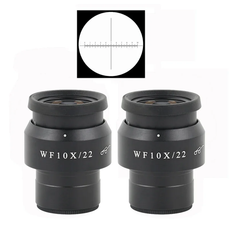 WF10X WF15X WF20X Adjustable WF10X/22 Eyepieces With Scale Cross Ruler 30mm Interface For Microscope Measurement Calibration