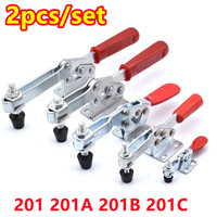 2pcs Horizontal Toggle Clamp Quick-Release Toggle Clamps Set 201A/201B/201C/225D Woodworking Fix Clip Tool for Carpentry