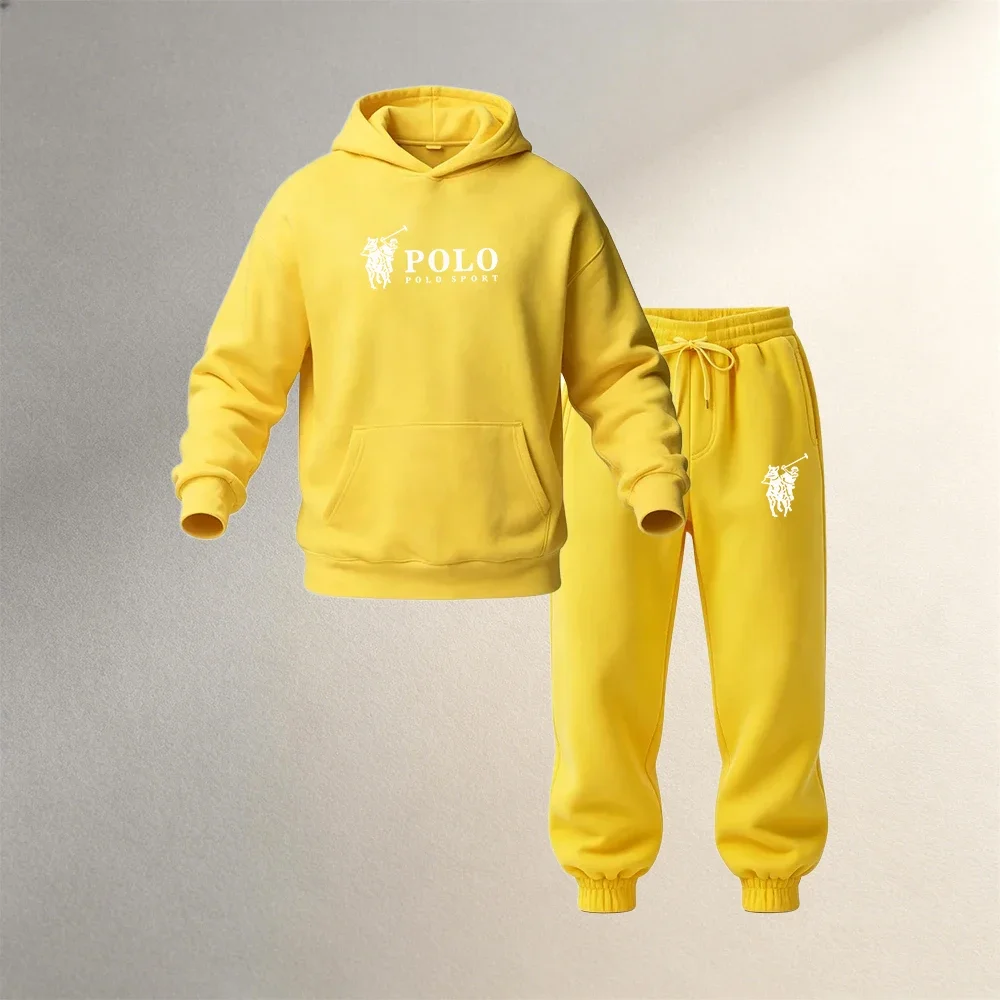 Men's Clothing Hoodies Sets 2 Piece Autumn Winter Men Sport Casual Pullover Suits Warm Sweatshirt + Jogger Pants Fashion Outfits view 5