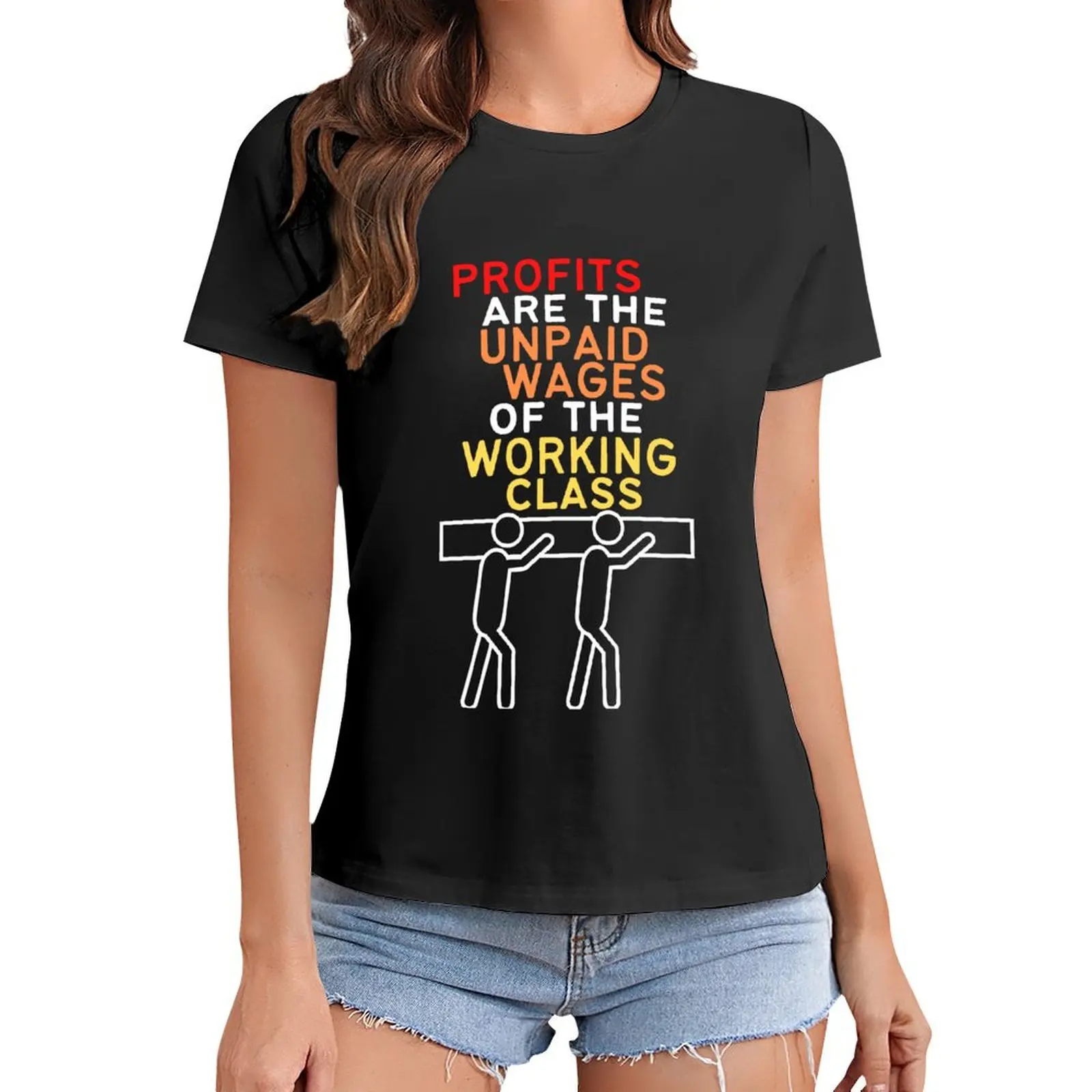 

Profits Are The Unpaid Wages Of The Working Class T-Shirt vintage clothes tops Womens clothing