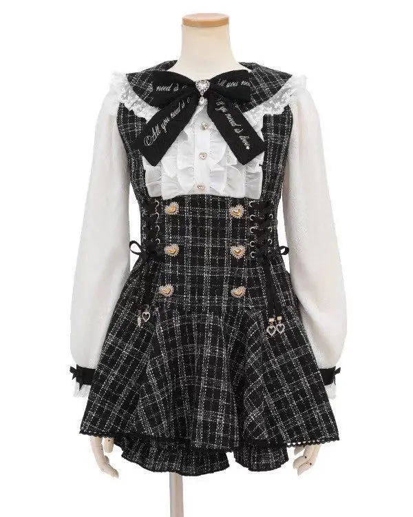 Lolita Clothes Japanese Style Short-Sleeve Shirt Shorts Set Women Sweet Cute Doll Collar Shirt Dress Two-Piece Suit Autumn