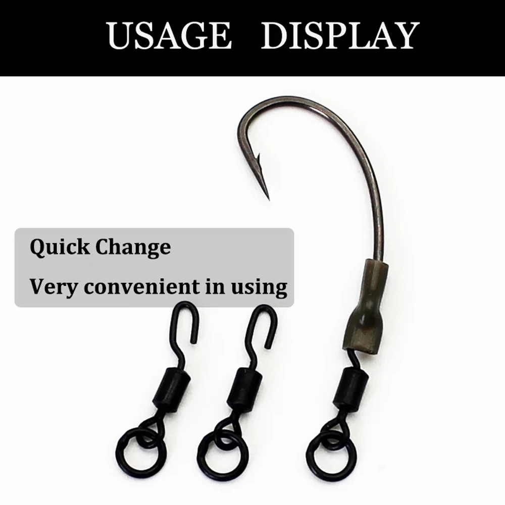 Accessories Fishing Tools for Carp Rig Micro Hook Quick Change Spinner Rigs Spinner Swivels for Ronnie Rig Swivel Tackle