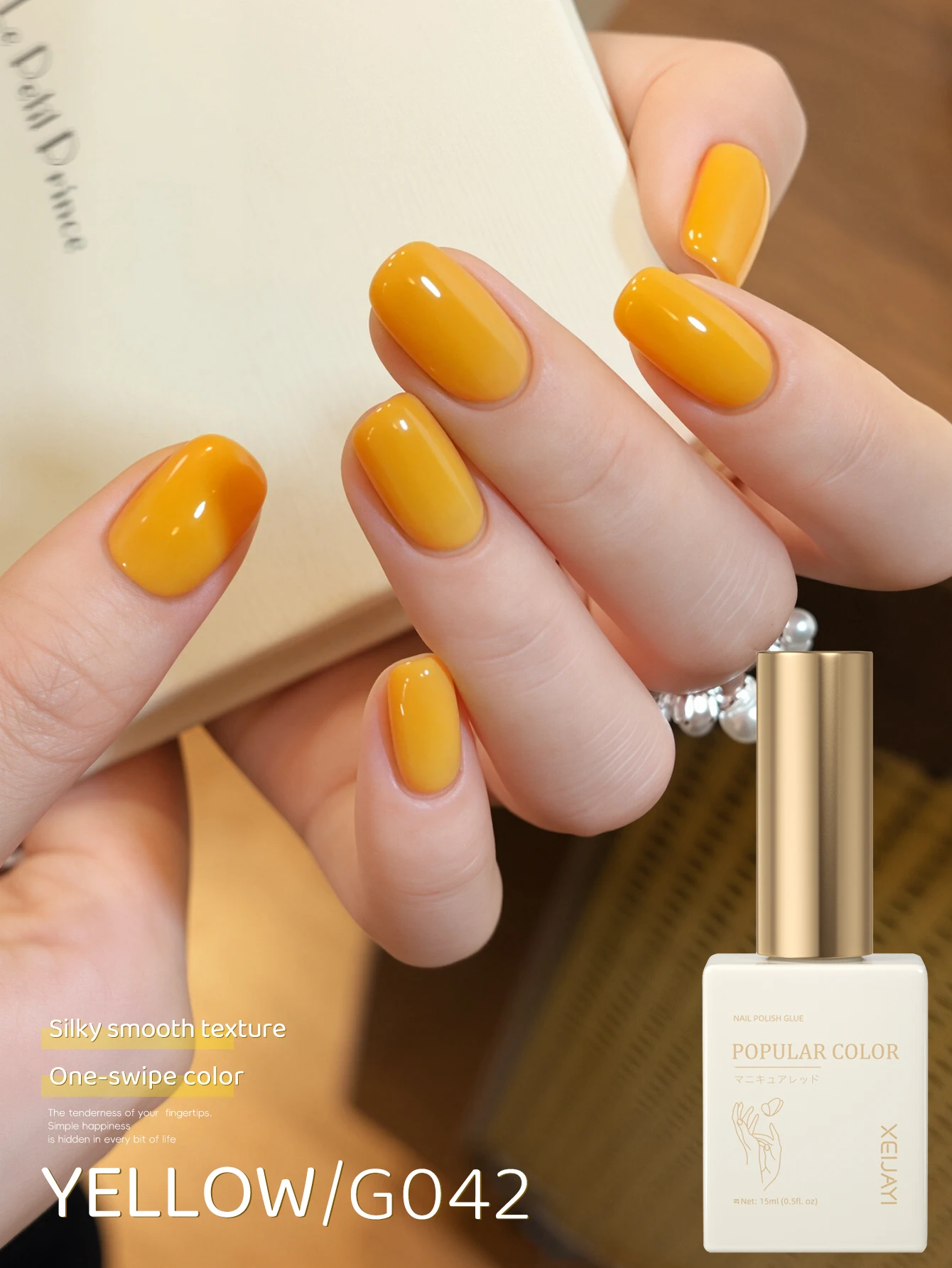 

1pc Orange Color Gel Nail Polish 15ML Soak Off Glitter Gel Polish For All Seasons - Home Salon Nail Art DIY