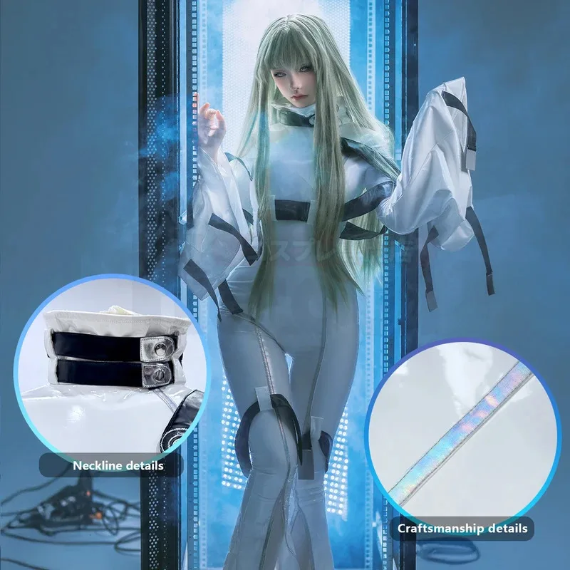 

CODE GEASS Lelouch of the Rebellion Cosplay Costume White Uniform Jumpsuit Strait-Jacket C.C. Halloween Gift6;d'3,h'7.b