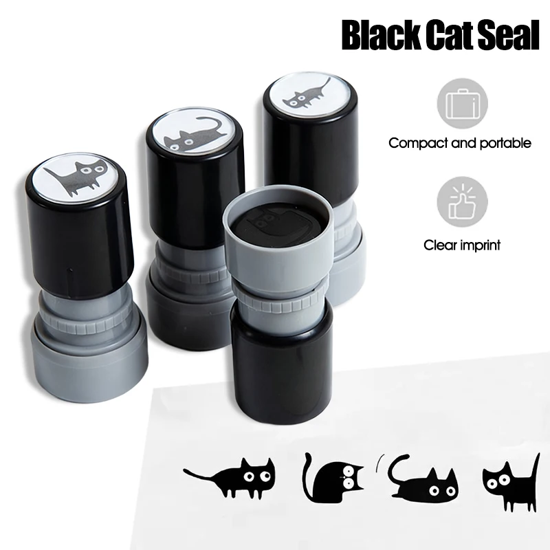 4 أنماط لطيف القط الأسود ختم DIY بها بنفسك سكرابوكينغ، التدريس الفصول الدراسية، هدية ملهمة للمعلم والديكور القرطاسية #1