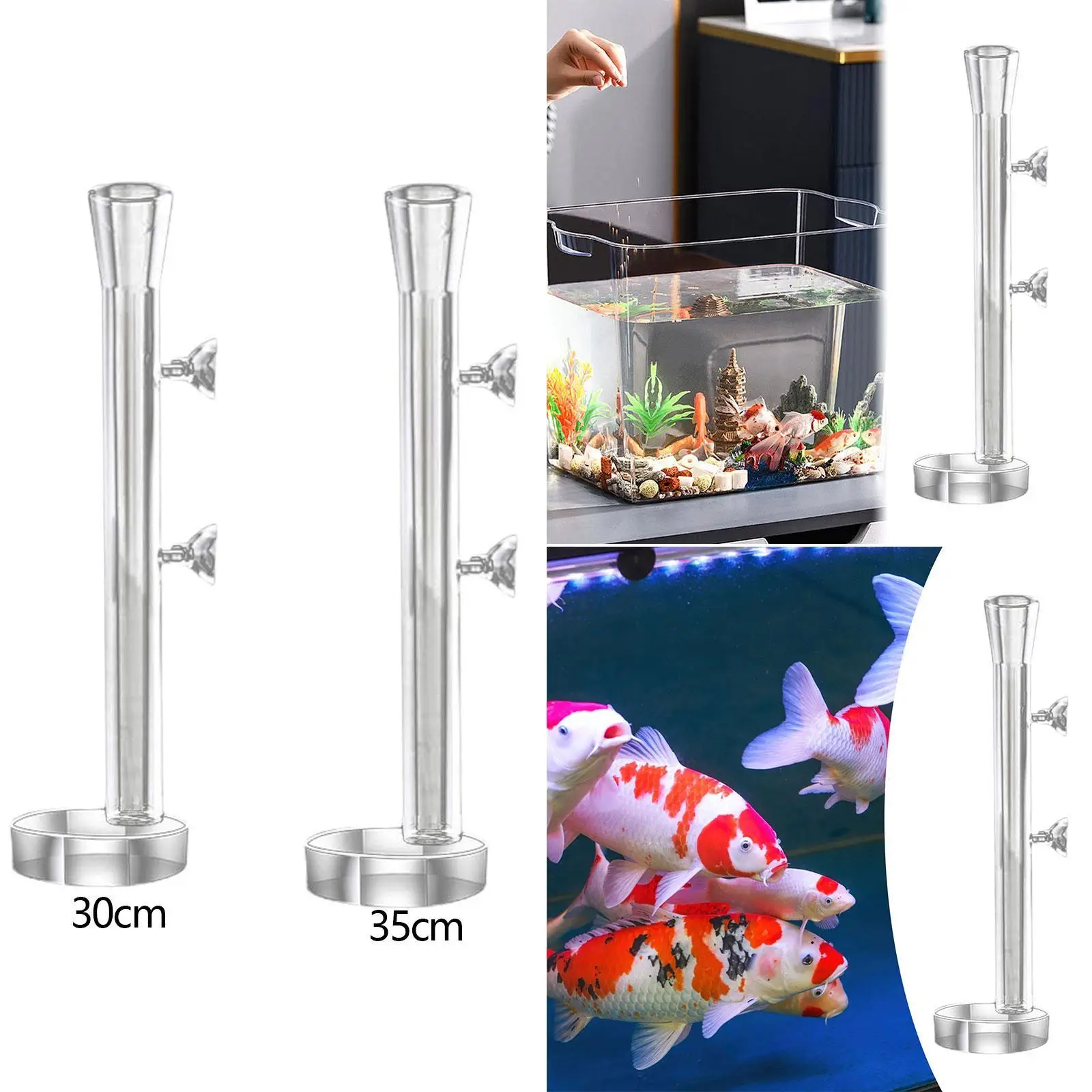 Aquarium Feeding Tube Acrylic Transparent Feeder Bowl for Fish Feeding Automatic Distribution Shrimp Food