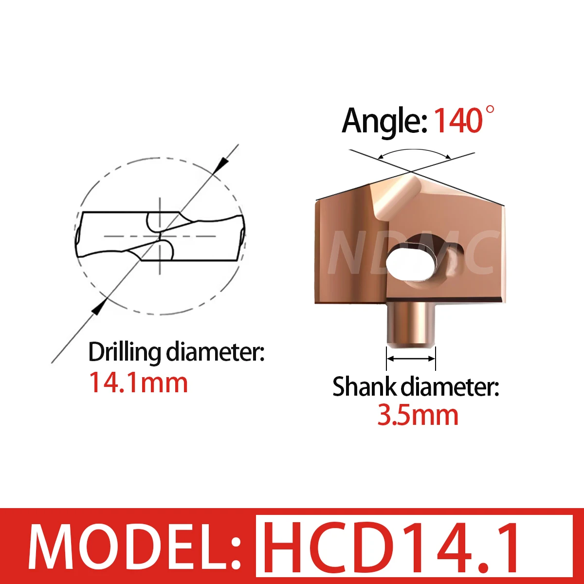 CNC Wolfraamstaal Schop Boren Blade HCD10.0-HCD25.5 Kroon Boren Blade HCD Universele Solide Harde Legering Diep Gat Blade ook
