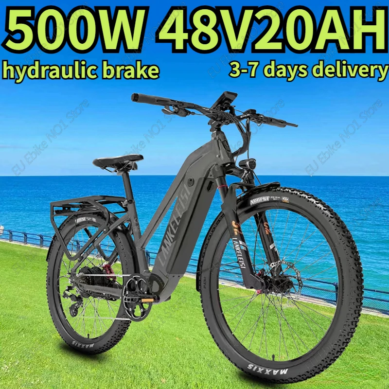 LANKELEISI MX600 E Bike 500W Motor 48V20AH All-terrain Electric Bike 27.5-inch Mountain Bike Hydraulic Brake Electric Bicycle