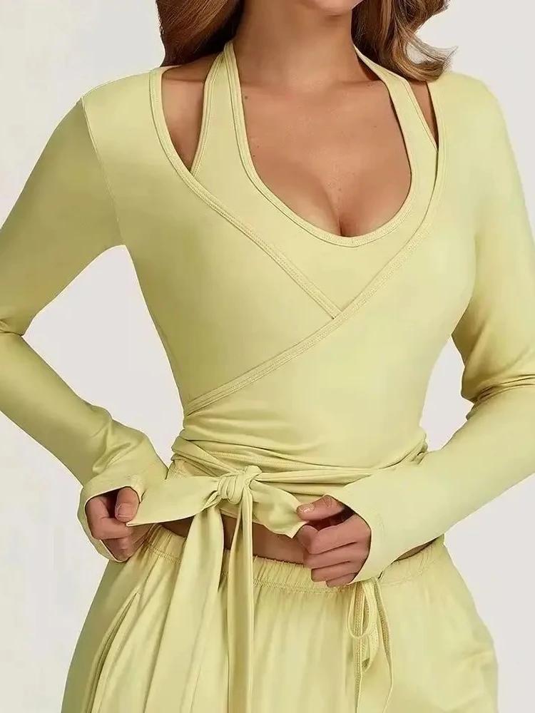 

Женская спортивная куртка с длинными рукавами и ремешками, рубашка для фитнеса, йоги, топ для тренировок в тренажерном зале, спортивная одежда, пальто для бега, спортивная спортивная одежда, одежда