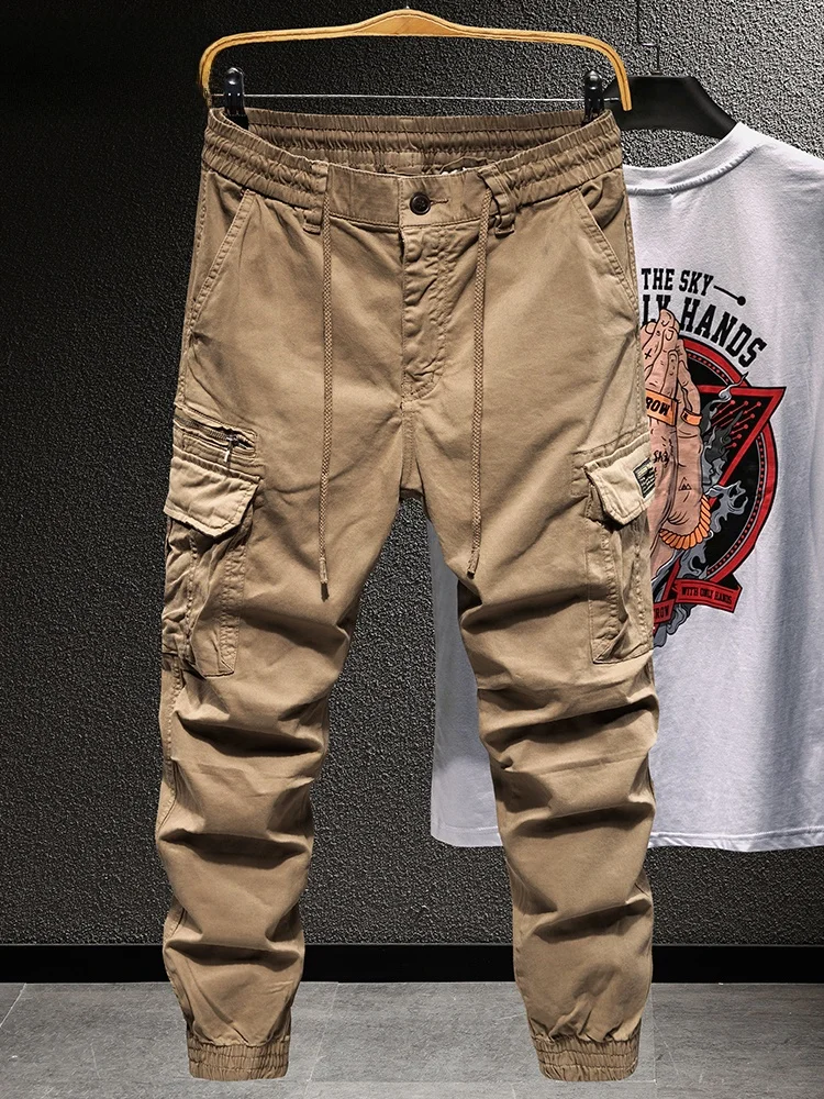 

Функциональная мужская рабочая одежда, брюки, весна-осень, новый тренд, повседневный спортивный десантник на открытом воздухе, свободный крой, хлопок, полиэстер