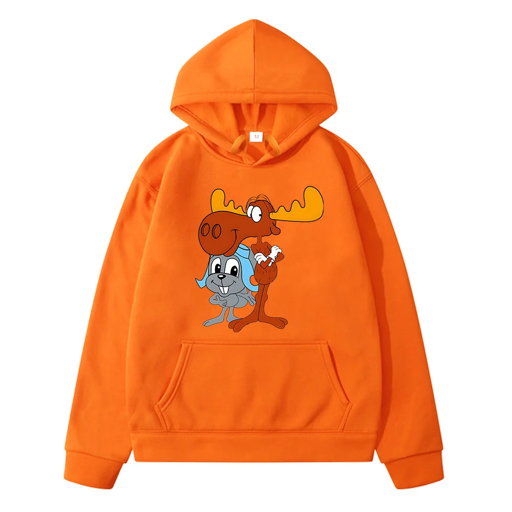 

Bullwinkle Children's Sweatshirts Spring Autumn Cartoon Printed Graffiti Cute Kids Clothing for Girls Comfortable Tops Everyday