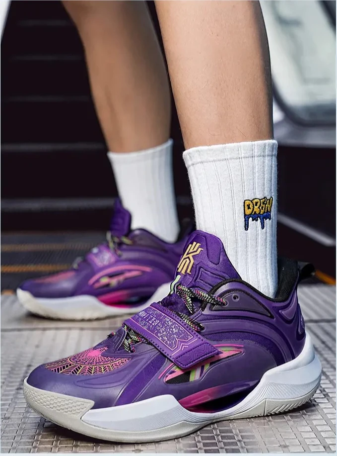 НОВЫЕ мужские баскетбольные кроссовки, светящиеся баскетбольные кроссовки с вырезами, противоскользящие высокие мужские баскетбольные ботинки с сеткой для пар