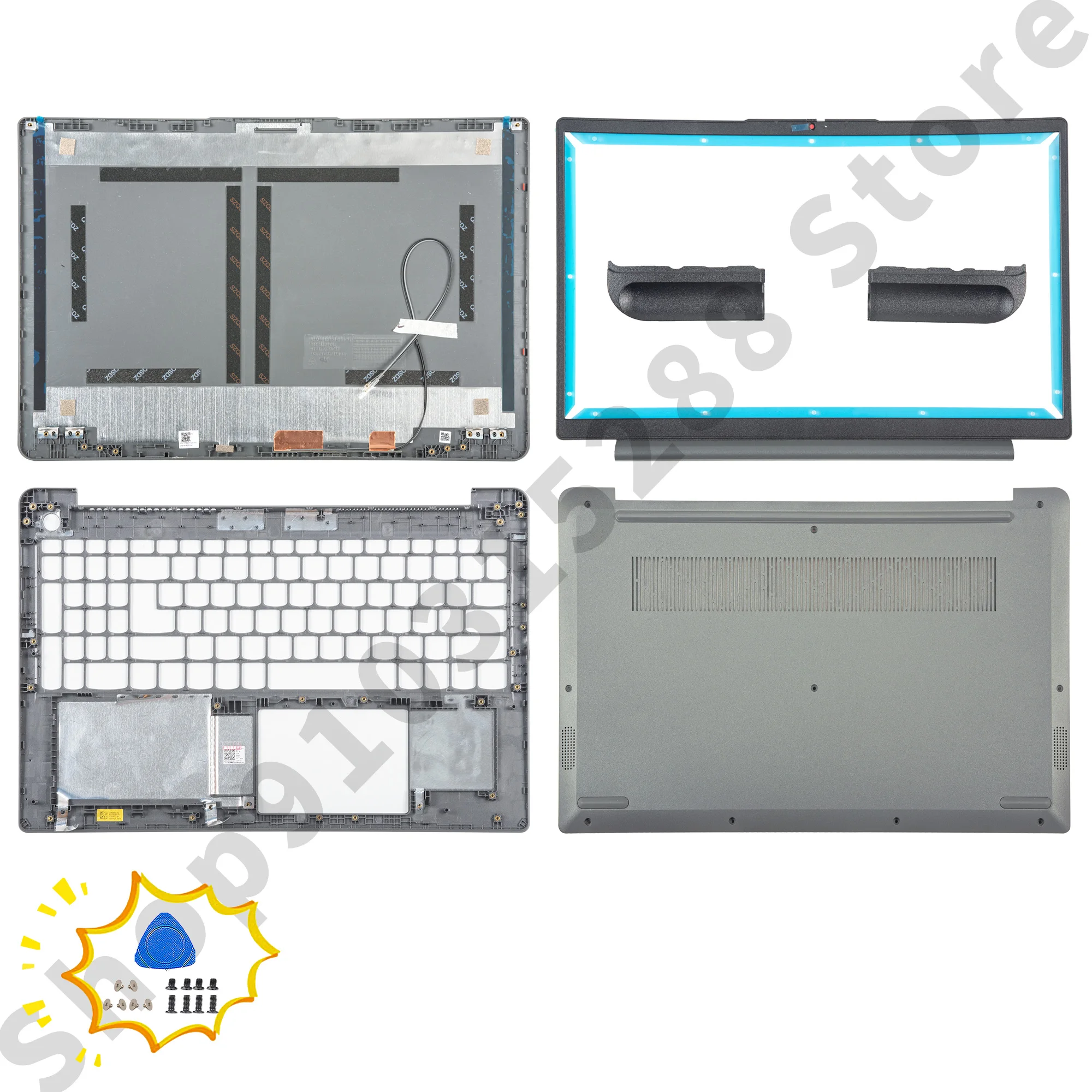 Novas peças para ideapad 3 15aba7 3-15 ia7 2022 lcd capa traseira ap2jd 000300   Caixa inferior do apoio para as mãos da moldura para laptop substitui JS578