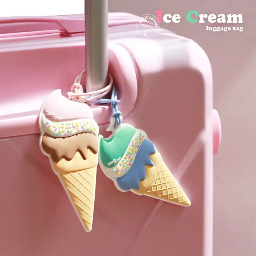 Boarding Pass Ice Cream Luggage Tag PVC Address Label Airplane Suitcase Tag Aircraft Consignment Card Tag