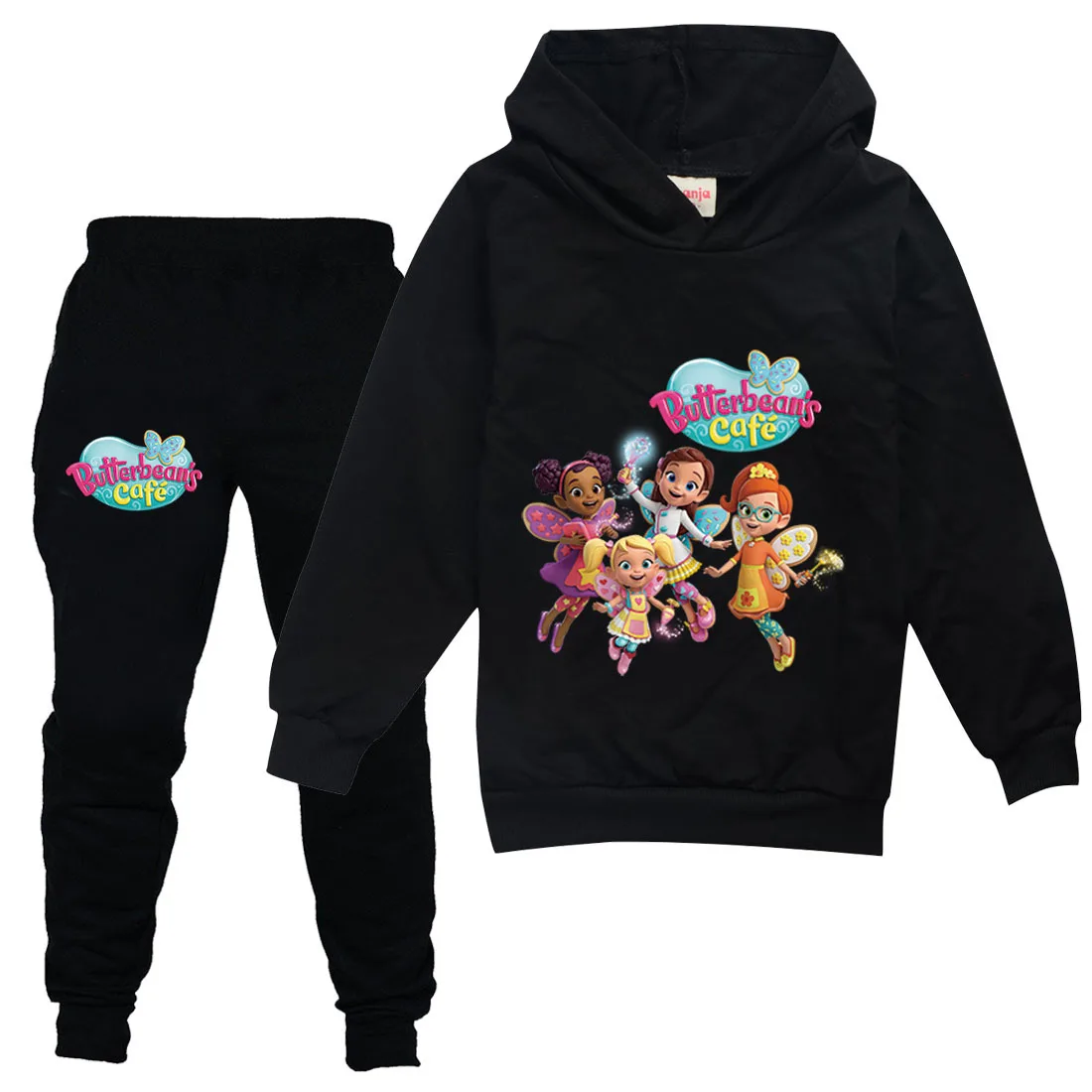 

Butterbeans Cafe Hoodie Kids Fashion Pullover Hooded Sweatshirts Pants 2pcs Sets Girls Butterbean Clothes Boys Casual Tracksuits