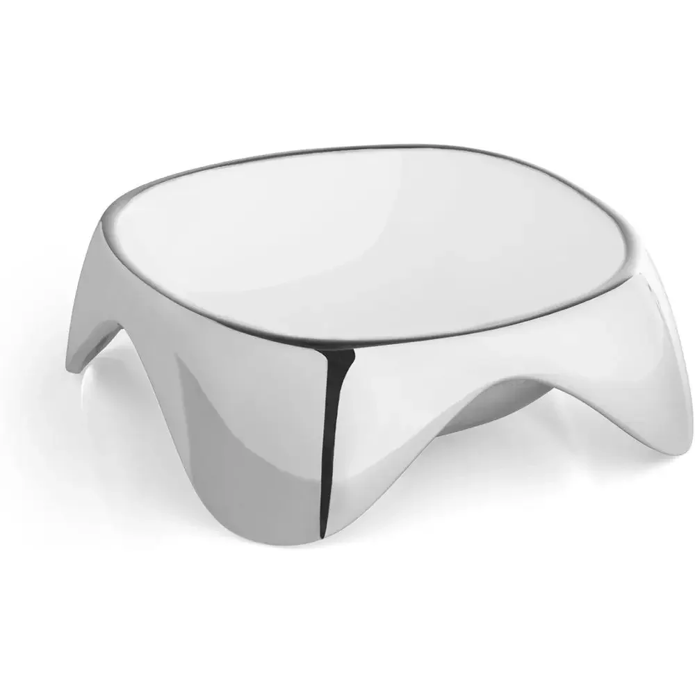 

Medium Square Enamel Dog Food Bowl with Non-Slip Base | 6 x 2.5 | Metal Alloy Water Feeding Dish | Designed by Karim Rashid