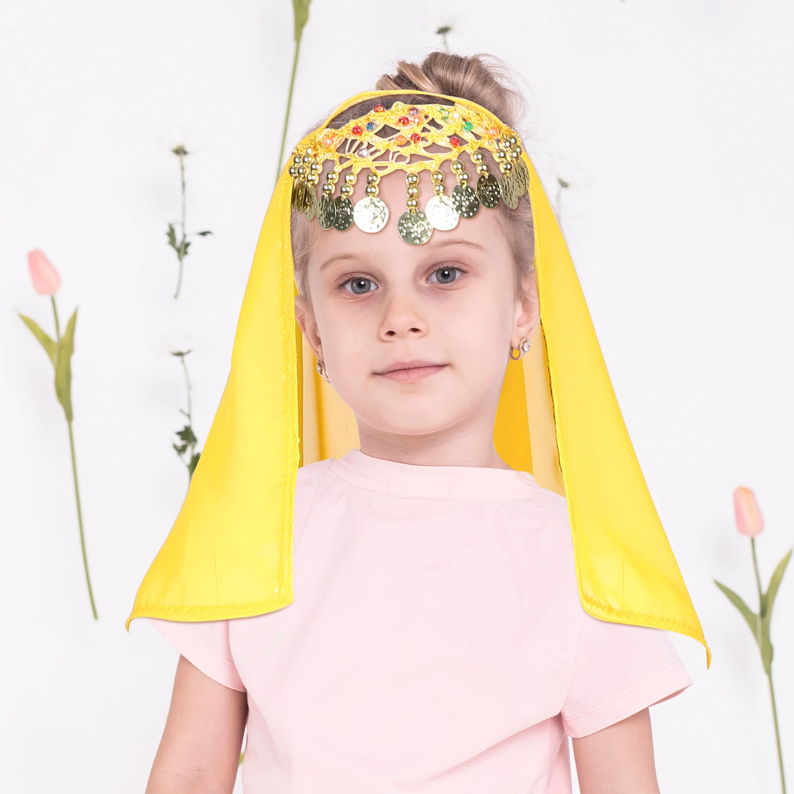 태슬과 동전이 달린 벨리댄스 헤어밴드 민족 스타일 스팽글 헤드 스카프 공연 축제용 댄스 장신구