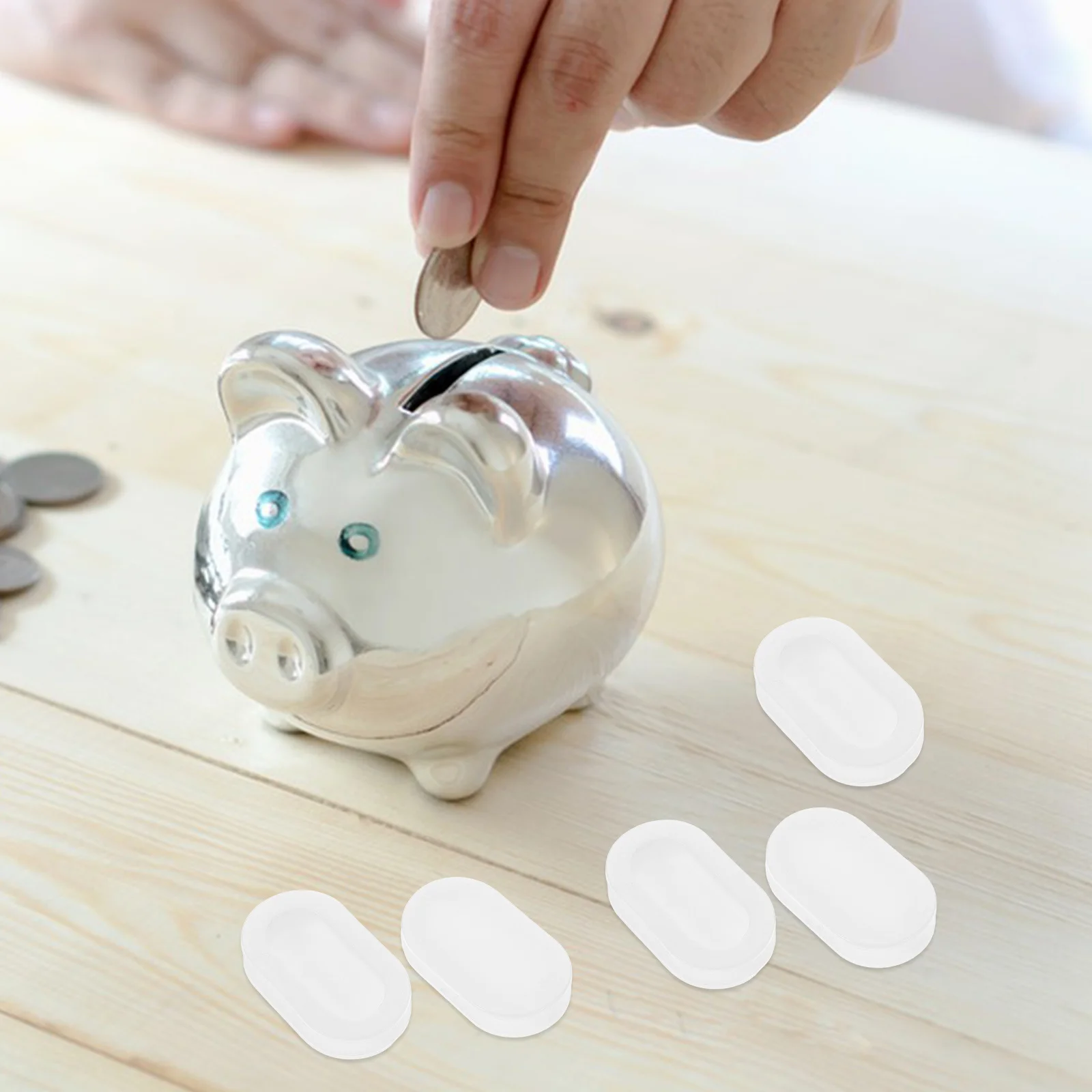 

20 pcs Silicone Piggy Bank Plug Caps Durable Elegant Stopper For Saving Box Bottom Replacement Comfortable Touch Piggy Bank