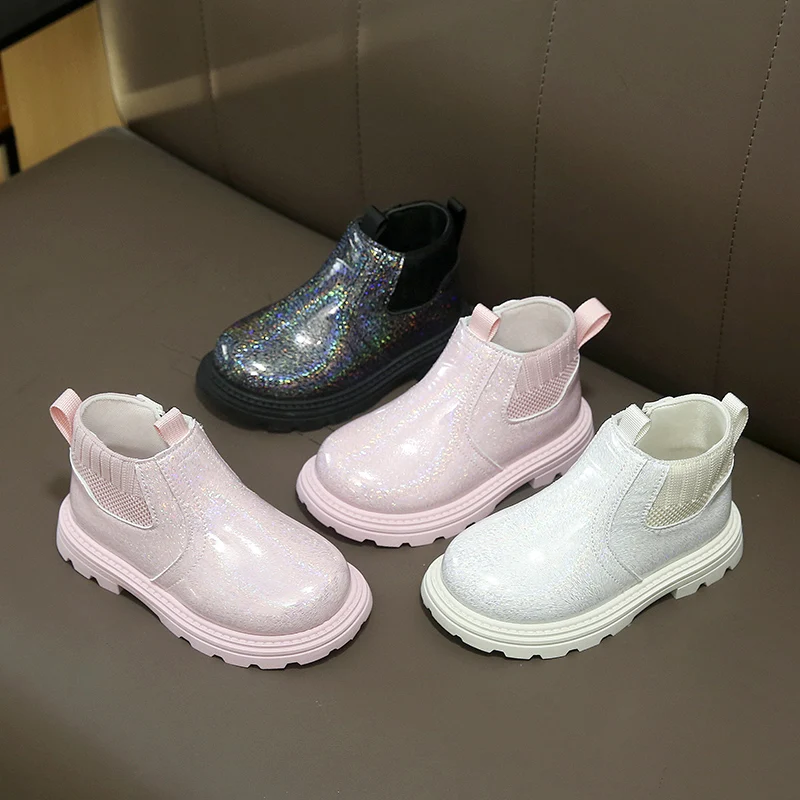 

Kids Ankle Boots Non-slip Elegant Girls Princess Boots Soft Bottom Fashion 2025 Autumn Winter New Children Leather Boots Sweet