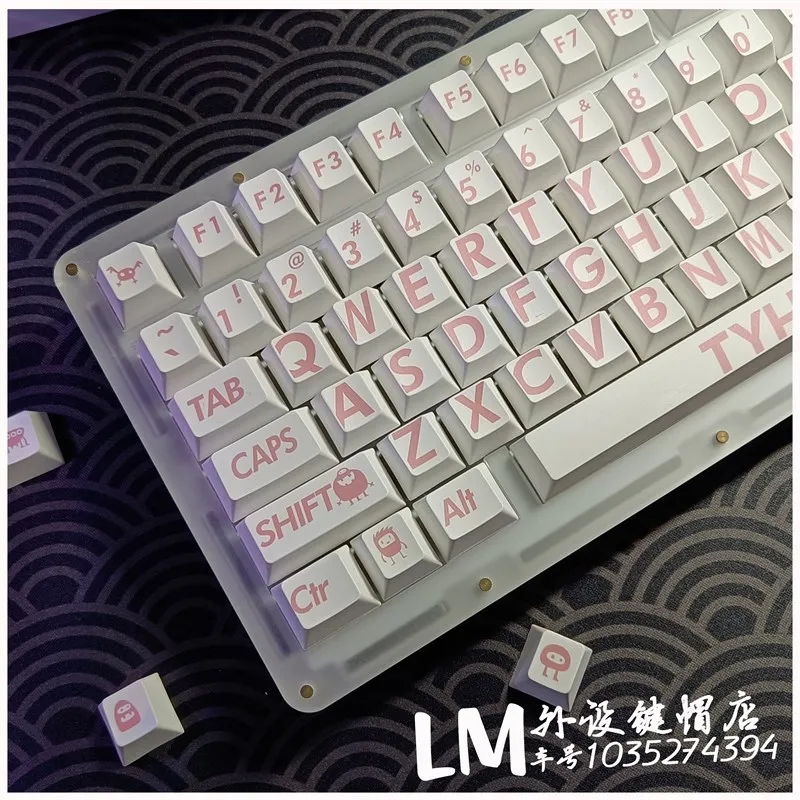 Pink Mood Keycap 75/M2/68/100 Original Height PHBT Sublimation Adaptation Mechanical Key Keycap 134