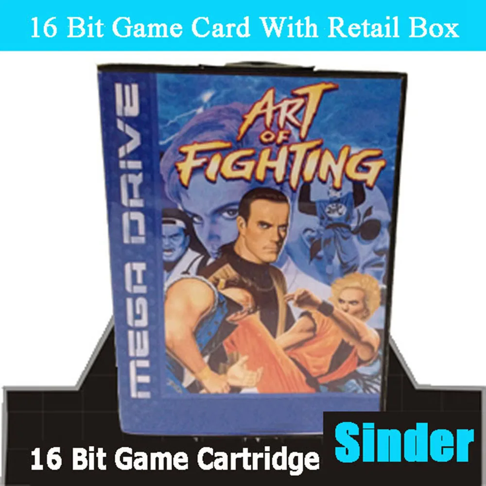 

Art Of Fighting 16Bit MD Game Cartridge with EUR Box for Sega Megadrive Genesis Systems