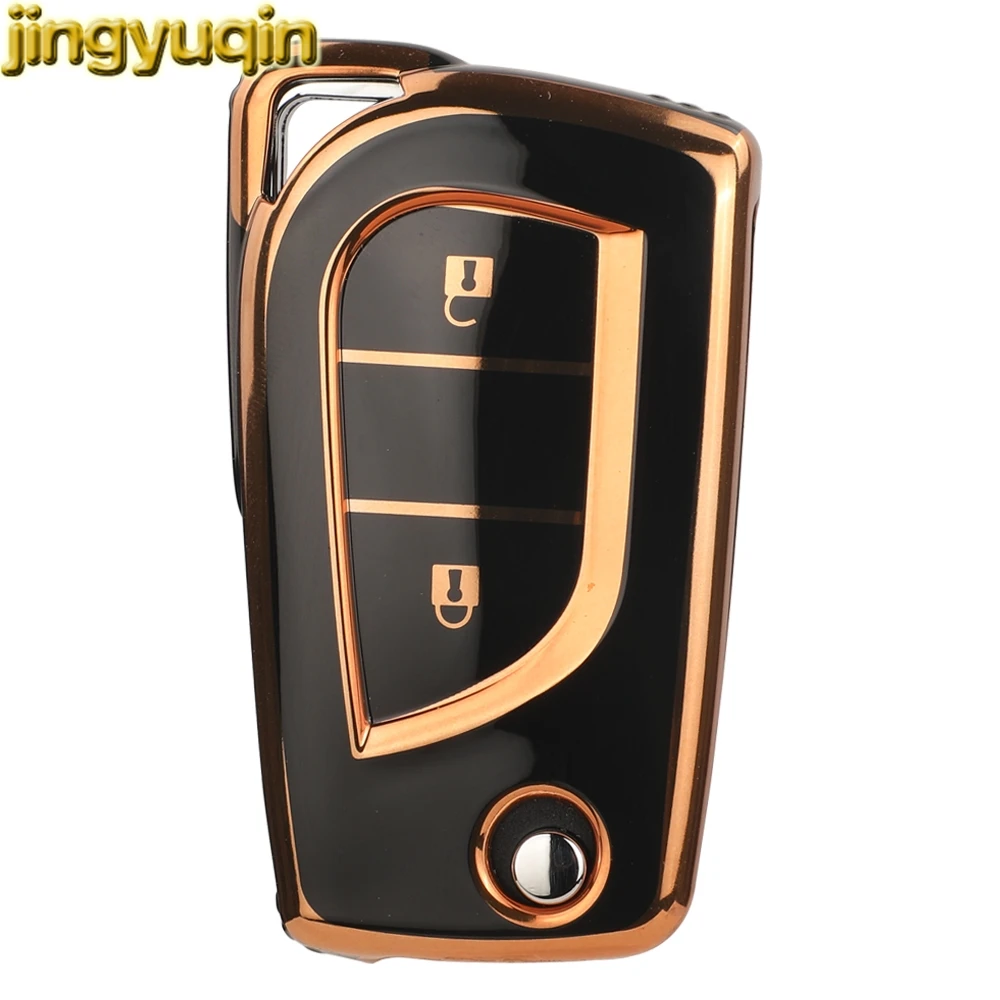 

Jingyuqin ТПУ флип-чехол для дистанционного ключа автомобиля для Toyota Levin Camry Reiz Highlander Corolla 2/3 кнопки