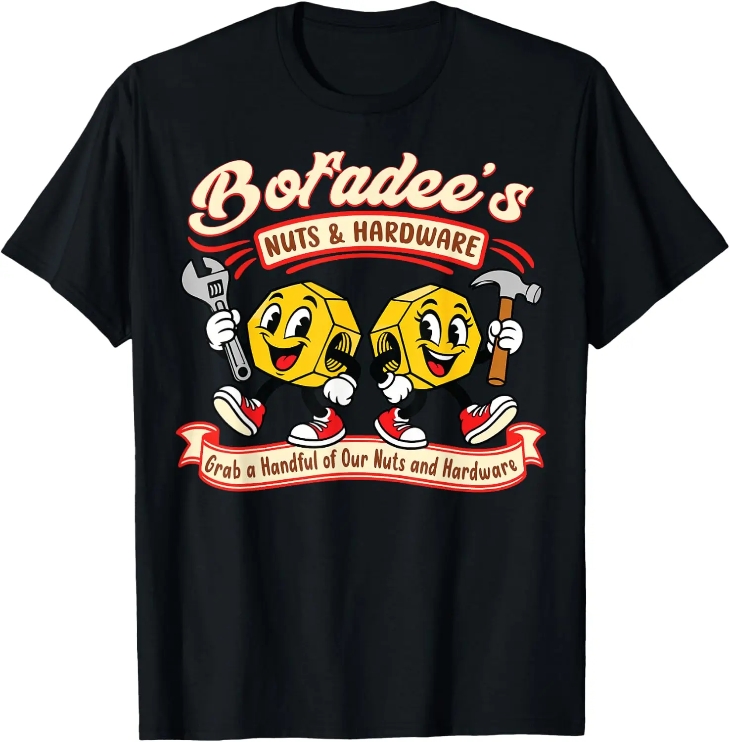 Bofadees Nuts Funny Adult Humor Innuendo Inappropriate Gag T-Shirt Breathable, heavyweight pure cotton short-sleeve top—stylish, plus-size, and suitable for year-round wear with a sporty, casual vibe