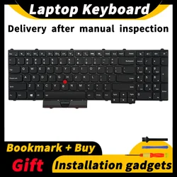 Teclado de repuesto para ordenador portátil, accesorio retroiluminado para Lenovo ThinkPad P50 P70, 01HW200 01HW282 SN20M15446 (cuatro columnas)