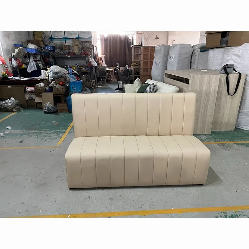 New Modern Solid Wood Booth Seating Fabric Sofa Restaurant Sets for Coffee Shop & Hotel Commercial Use BQ036