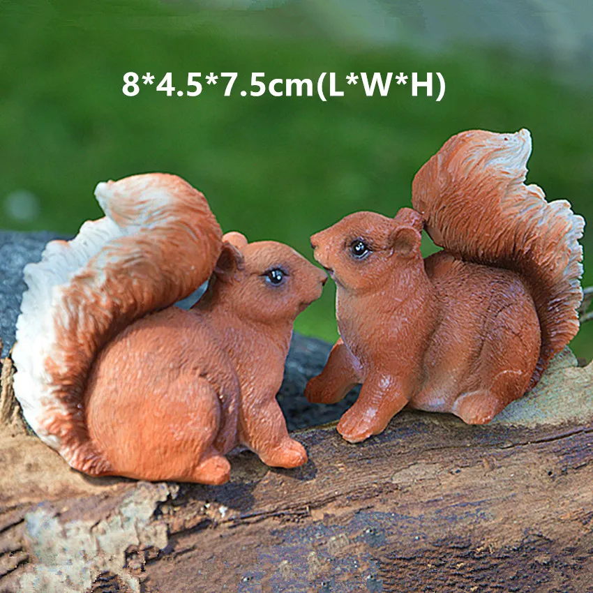 Pastoral Sheep Garden Figurines Deer Squirrel Miniature Figurines Ornaments Outdoor Bonsai Garden Decoration