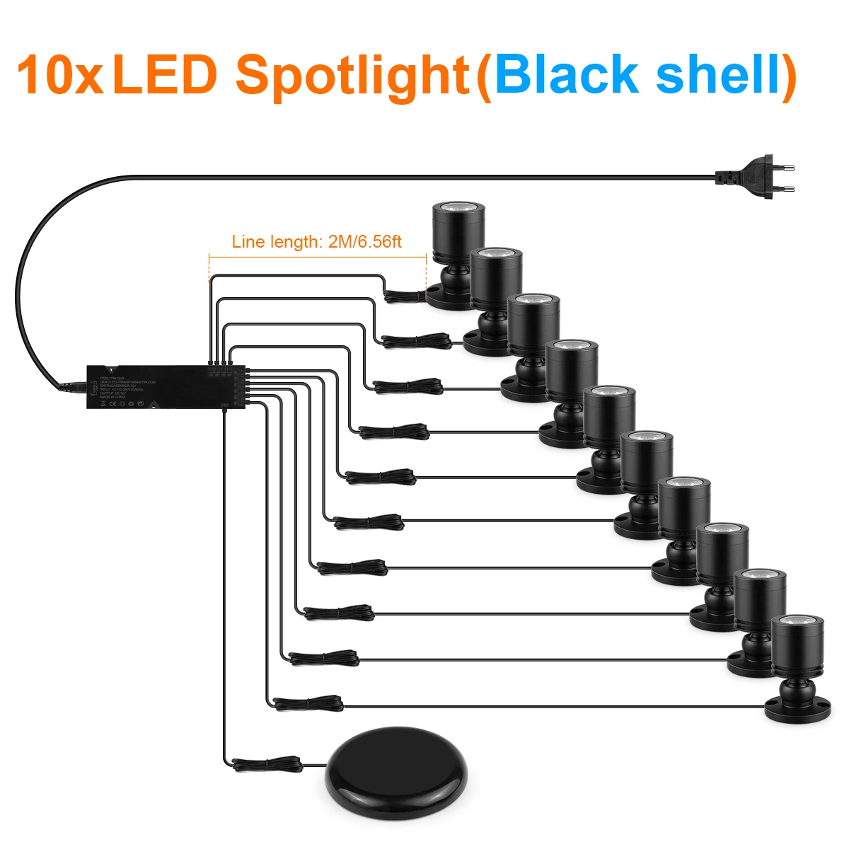 12V LED-kastdisplaylamp met aanraakschakelaardimmer - penetratie hout/glas 20 mm, 3W spotlight, warm/neutraal/wit