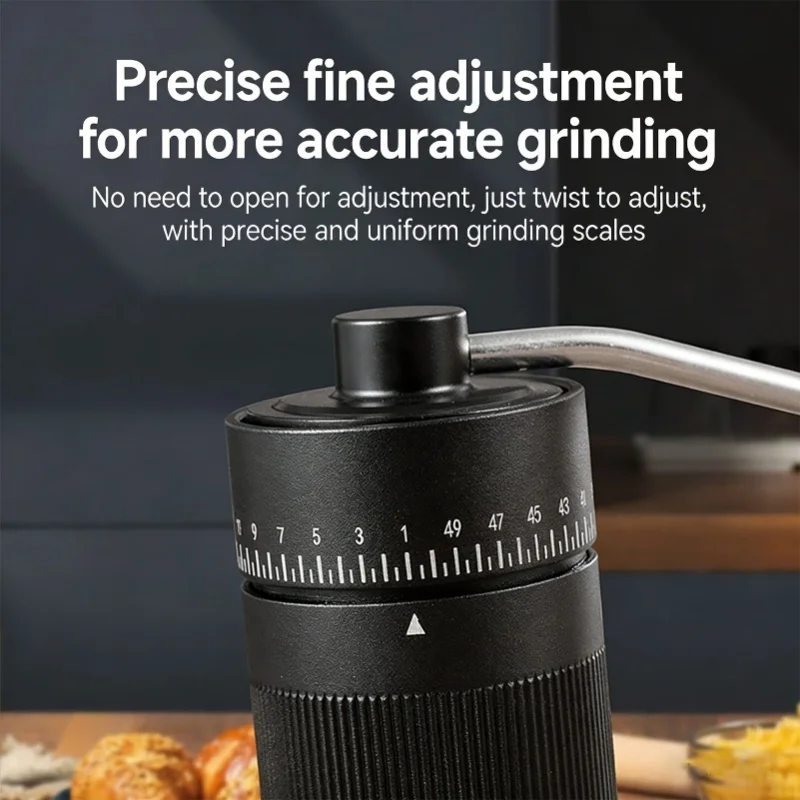 Manual Coffee Grinder 25g Capacity Stainless Steel Hand Coffee Bean Mill Adjustable Grind Setting For Travel Home