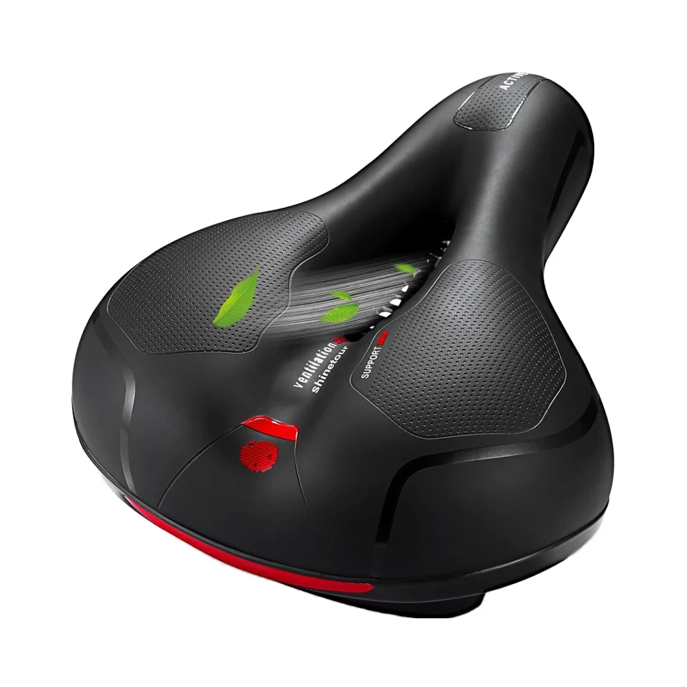 

Dual Shock Absorbing Bicycle Saddle Waterproof Wide Design Men Women Comfortable Memory Foam Seat Cushion for Road Simple