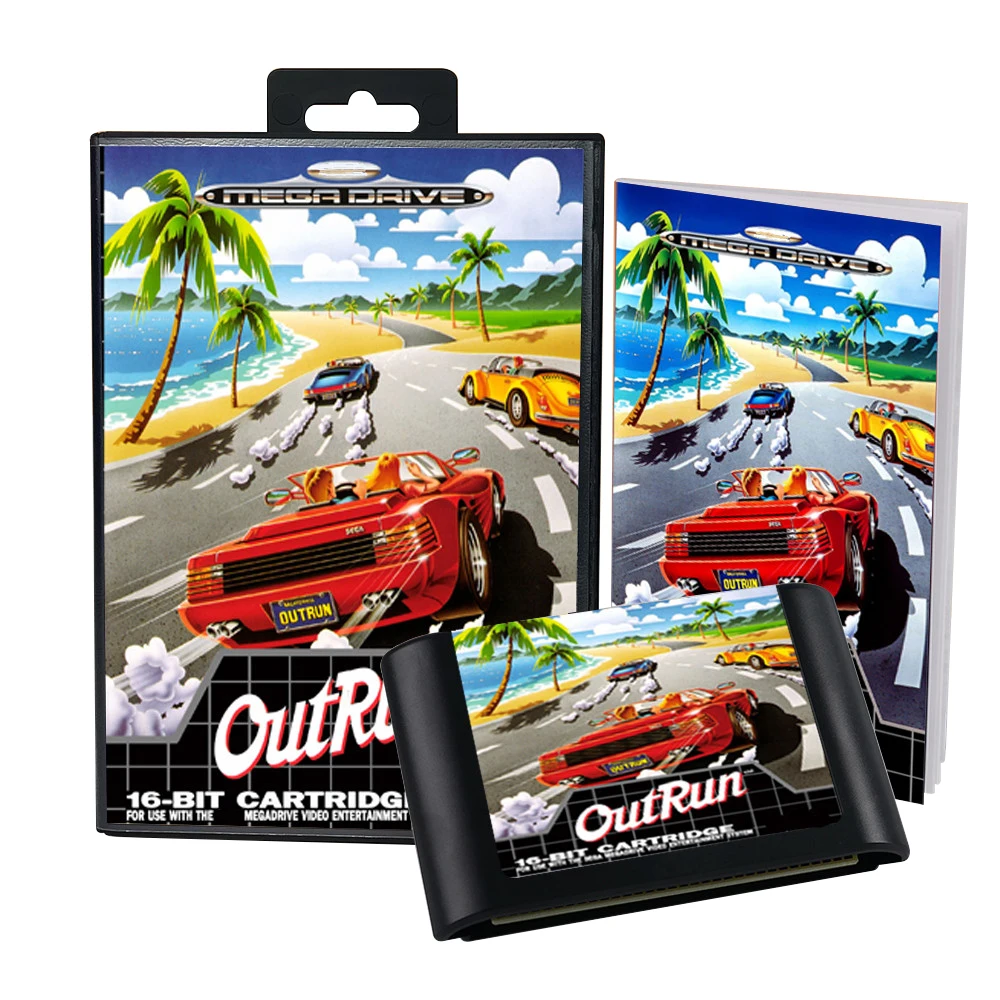 OutRun EUR Cover Game for SEGA MD Mega Drive Genesis Consoles Game Cartridge Box Manual