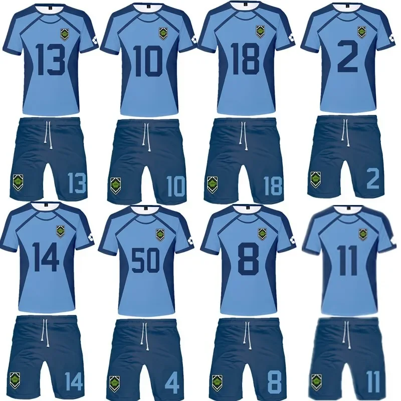 

Anime Blue Lock Isagi Yoichi Cosplay Costumes Blue Football Jersey Sportswear Rin Itoshi Chigiri Hyouma Kunigami Rensuke Men