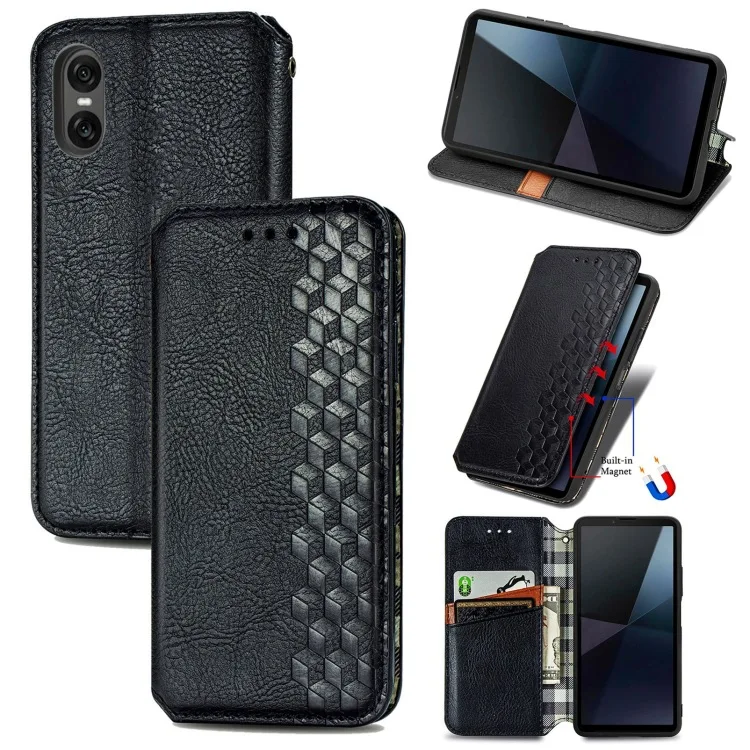 Suitable for Sony Xperia 10 1 VI (2024) V 5 IV III business patterned snap-on artificial leather case for shock protection view 5