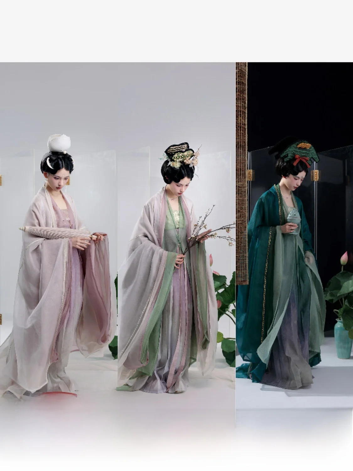 

Оригинальная женская туника-ханьфу ShangYaoJu с длинным рукавом и шлейфом, зеленая с белым, для женщин 25-35 лет, весенний сезон, полиэстер