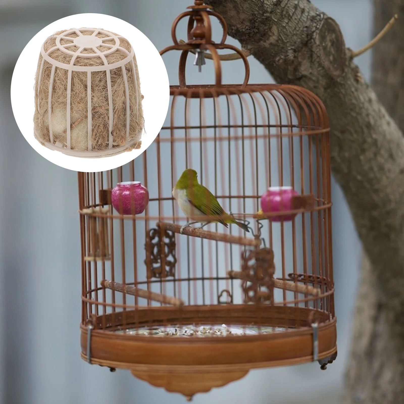 Bird's Nest Toy Parrot Basin Pigeon Breeding Hatching Cage Manual Plastic Canary Nests for Cages Birds