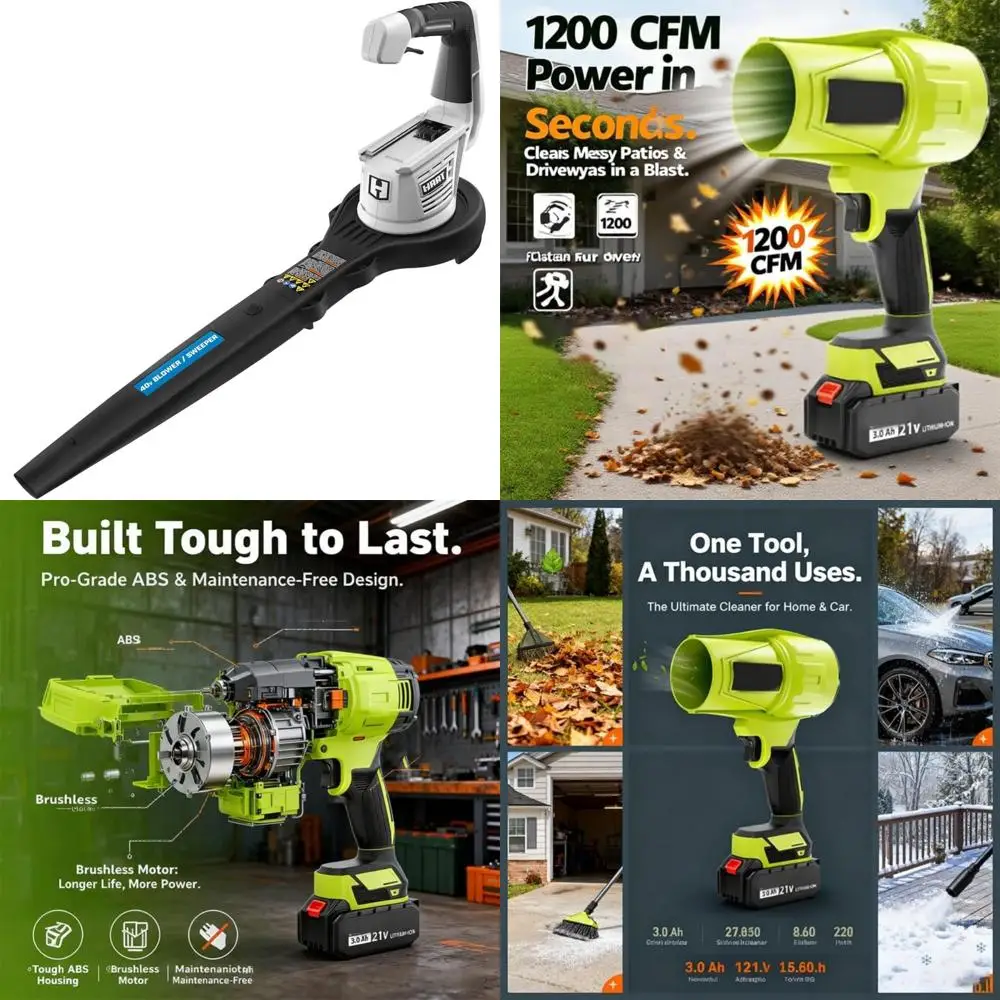 HART 40V 190 MPH Lithium-Ion Cordless Blower Sweeper HLBL01 (Tool ONLY- Battery and Charger NOT Included)