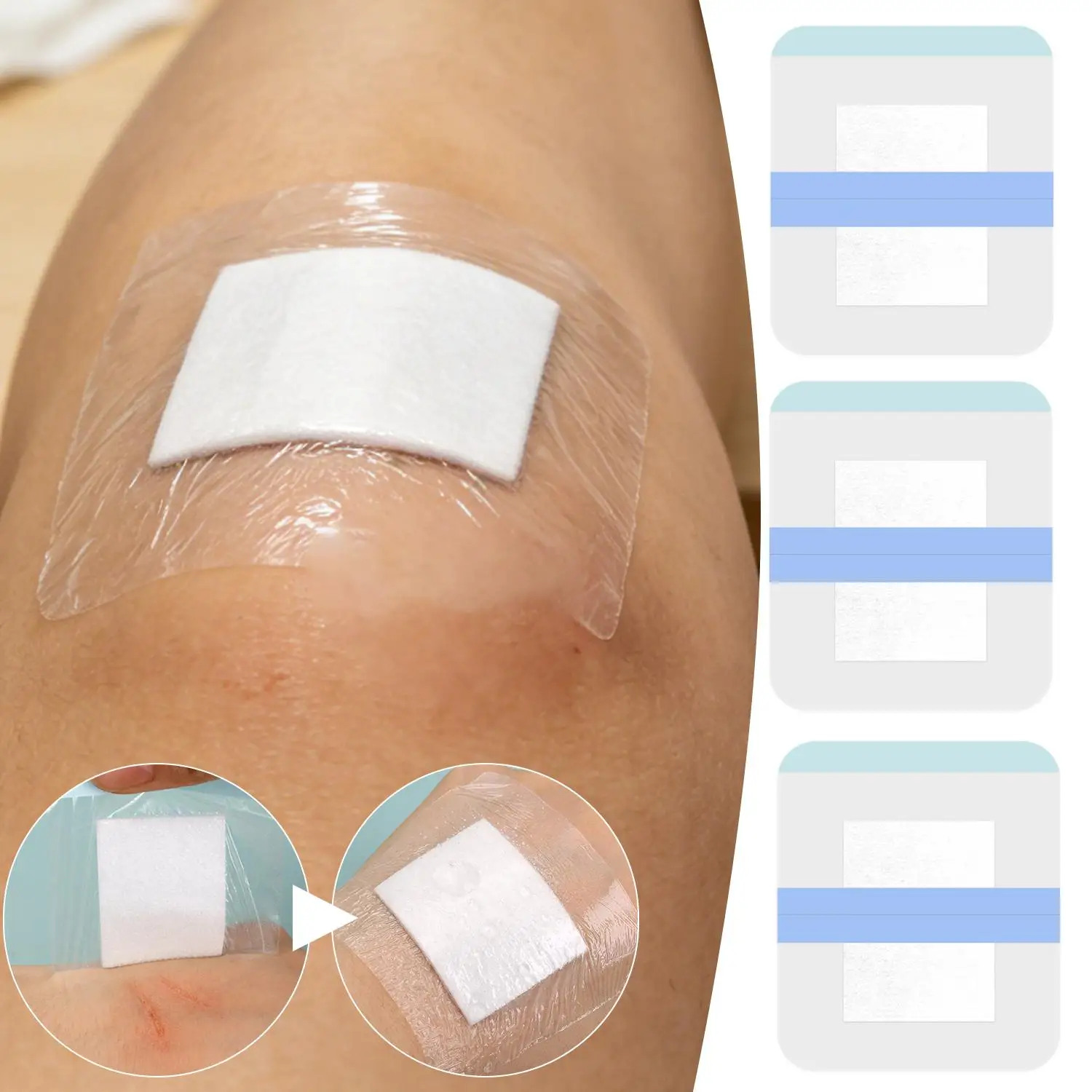 1/100pcs Transparent PU Self-Adhesive Bandage Waterproof Stretch Tape Tattoos Swimming Travel Outdoor Camp Daily Emergency Kits