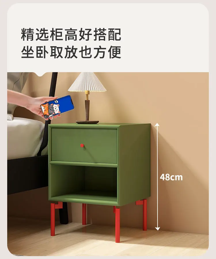 طاولة بجانب السرير، خزانة تخزين بسيطة وحديثة، أثاث من الخشب الصلب لغرفة النوم