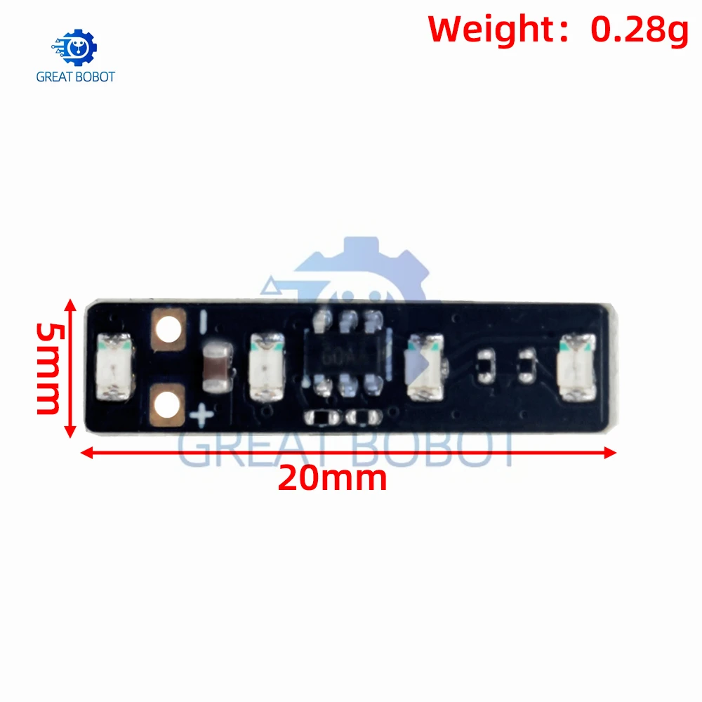 Mini LED Power Display Module: 1S/2S 3.7-4.2V Ternary Lithium Battery Metering Board