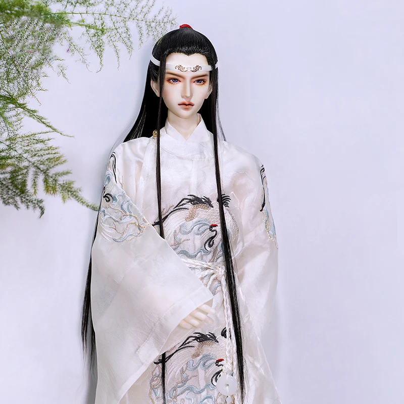 1/3 Scale BJD Wigs Ancient Costume Hanfu Vintage Styling Long Hair Samurai Wig For SD13 SSDF ID72 Uncle Doll Accessories A1422