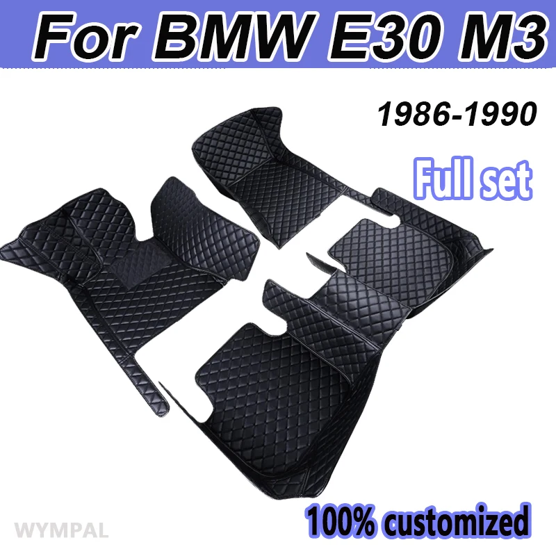 Custom Automotive Car Floor Mats For BMW E30 M3 1986 1987 1988 1989 1990 Auto Luxury Leather Men Women Car Mats Full Coverage